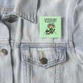 Analfabeet volk Humor Vierkante Button 5,1 Cm (In situ)