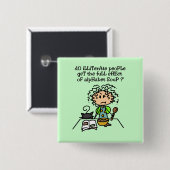 Analfabeet volk Humor Vierkante Button 5,1 Cm (Voorkant /achterkant)