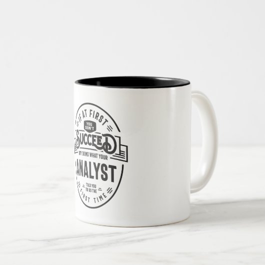 analist tweekleurige koffiemok (Voorkant rechts)