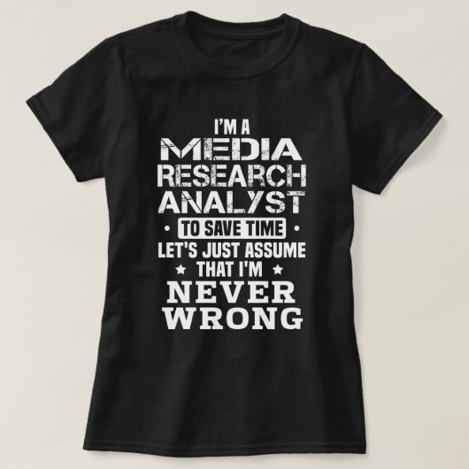 analist voor mediaonderzoek t-shirt (Design voorkant)