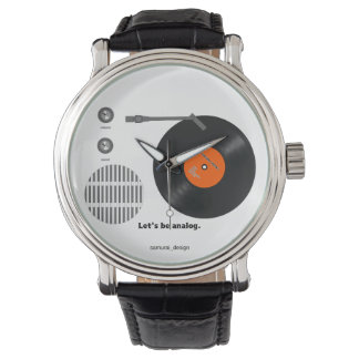 Analog record player horloge
