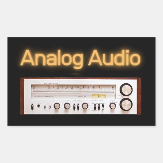 Analoge audio Oude HI FI Rechthoekige Sticker (Voorkant)