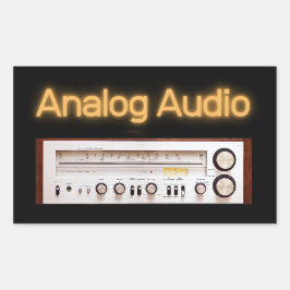 Analoge audio Oude HI FI Rechthoekige Sticker