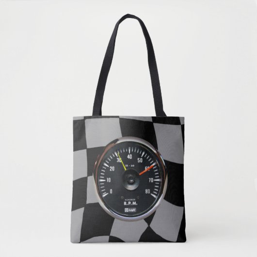  analoge automatische Tachometer-racering Tote Bag (Voorkant)