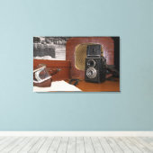analoge camera-recorder canvas afdruk (Insitu (Houten vloer))