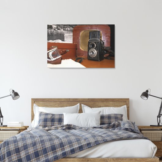 analoge camera-recorder canvas afdruk (Insitu (Slaapkamer))