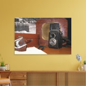 analoge camera-recorder canvas afdruk (Insitu (Woonkamer))