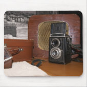 analoge camera-recorder en retro-radio muismat (Voorkant)