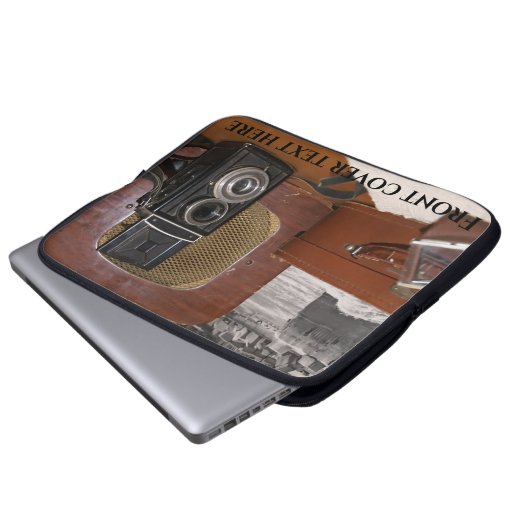  analoge camera-recorder laptop sleeve (Voorkant onderkant)