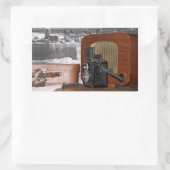  analoge camera-recorder rechthoekige sticker (Tas)