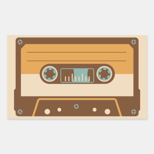 Analoge Cassettebandje ontwerp Rechthoekige Sticker (Voorkant)