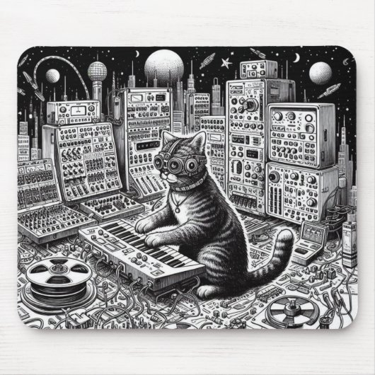 Analoge Cat Symphony Mousepad Muismat (Voorkant)