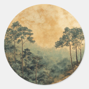 Analoge Classic Forest-Sticker Ronde Sticker