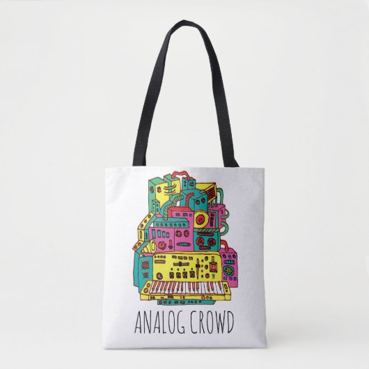 analoge crowddoedel tote bag (Voorkant)