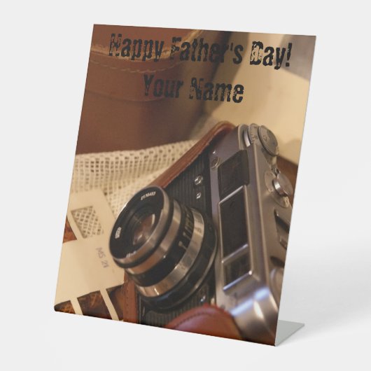 analoge fotocamera Retro Reclamebord Met Voetstuk (Voorkant)