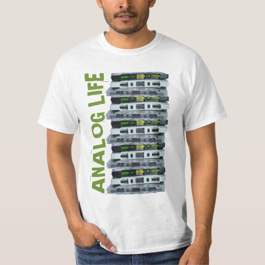 Analoge Life Cassettebandje Music Lover T-shirt (Voorkant)