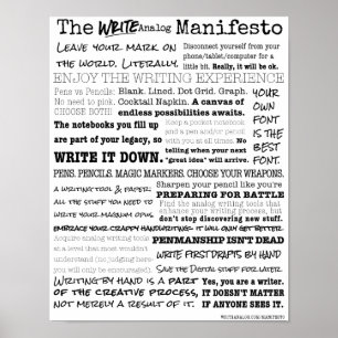 Analoge manifest schrijven poster