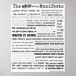 Analoge manifest schrijven poster
