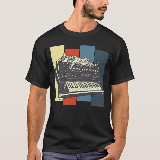  analoge modulair Synthesizer-toetsenbord T-shirt (Voorkant)