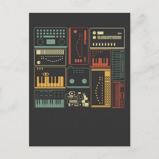 Analoge modulaire Synthesizer Music Producer Toets Briefkaart (Voorkant)