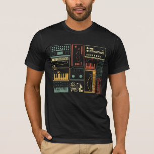 Analoge modulaire Synthesizer Music Producer Toets T-shirt