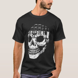 Analoge modulaire synthesizer schedel muziek synth t-shirt