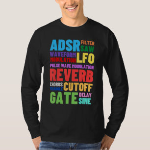 Analoge modulaire Synthesizer woorden Techno Rave T-shirt
