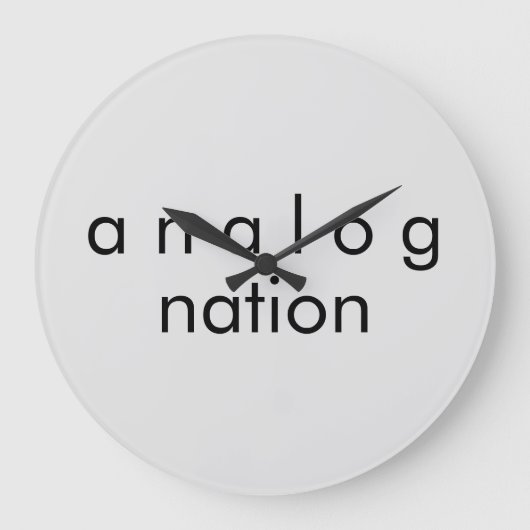 Analoge Natuur Audio grijs Kwartz wandklok (Voorkant)