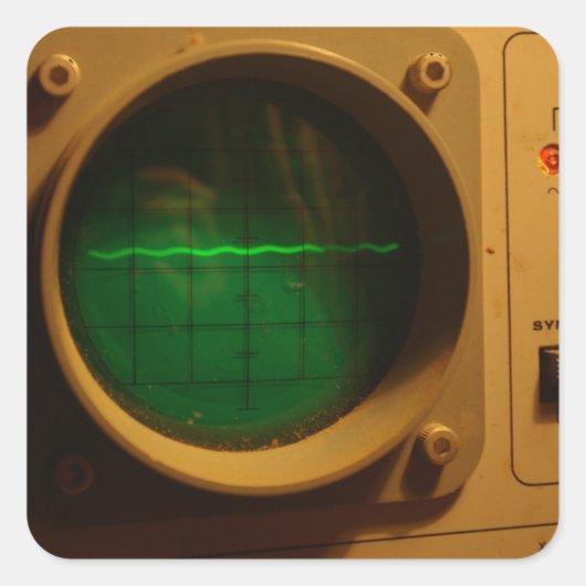 Analoge oscilloscoop 1964 vierkante sticker (Voorkant)