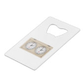 Analoge schaakklok creditkaart flessenopener (Achterkant Gekanteld)