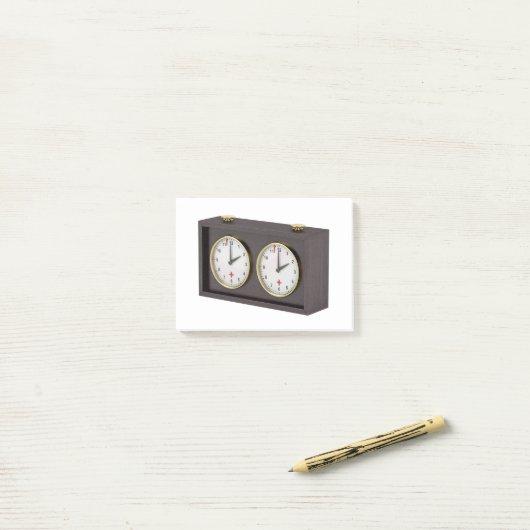 Analoge schaakklok post-it® notes (Op bureau)
