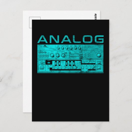 Analoge Synthesizer Keyboard Briefkaart (Voorkant / Achterkant)