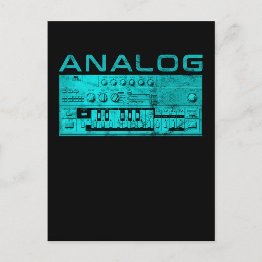 Analoge Synthesizer Keyboard Briefkaart (Voorkant)