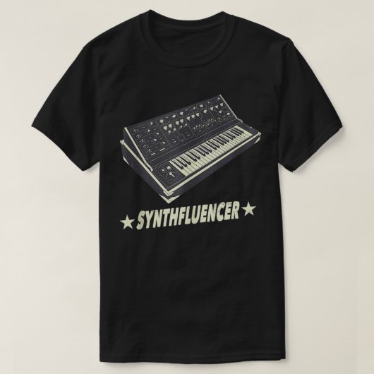 Analoge Synthesizer Synthfluencer Retro Pro T-shirt (Design voorkant)