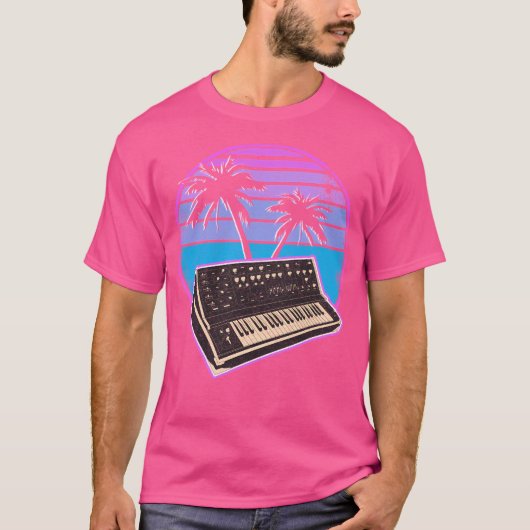 Analoge Synthesizer Synthwave  T-shirt (Voorkant)