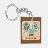 Analoge taperecorder weergeven sleutelhanger (Voorkant Links)