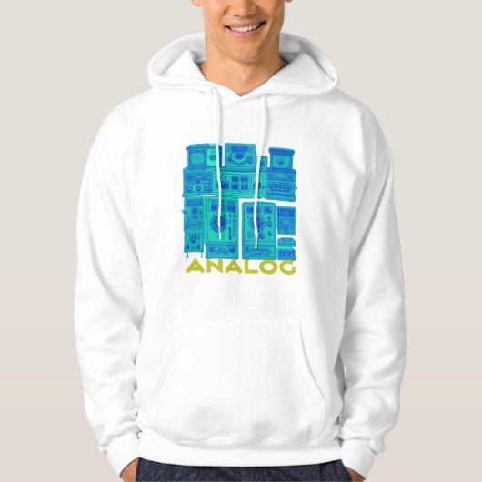 Analoge vibes: retro-technisch ontwerp hoodie (Voorkant)