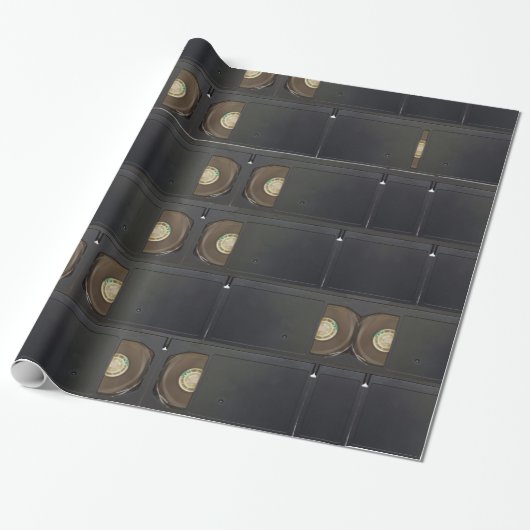 Analoge videocaesetten cadeaupapier (Uitgerold)