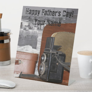 analoge videocamera Retro Reclamebord Met Voetstuk