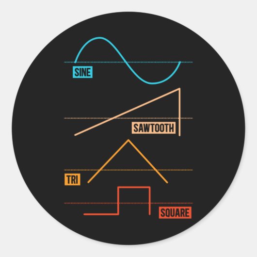  analoge Waveform-muzikant Ronde Sticker (Voorkant)