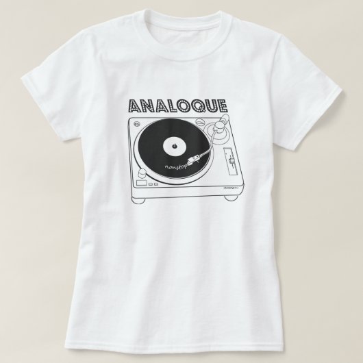 Analoque Nonstop - Cool 80s Ontwerp met Platenspel T-shirt (Design voorkant)