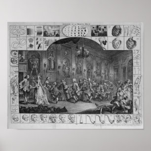 Analyse van schoonheid, Bord II, 1753 Poster