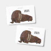 Analyse Walrus cartoon Badge (Voor- en achterkant)