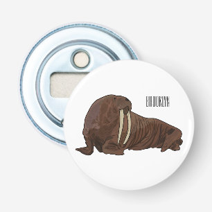 Analyse Walrus cartoon Button Flesopener