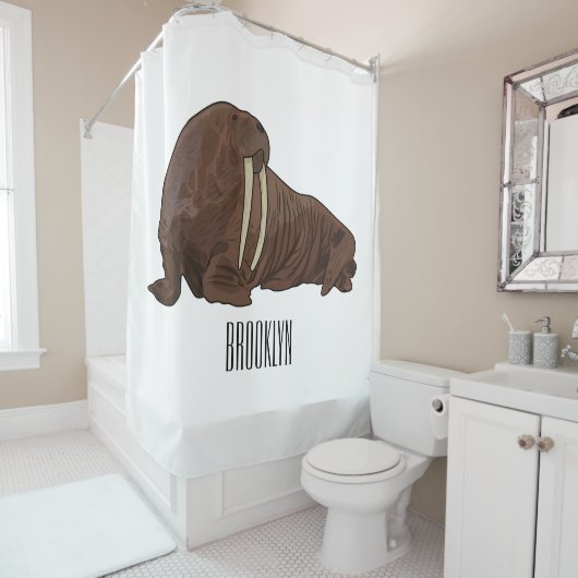 Analyse Walrus cartoon Douchegordijn (In situ)
