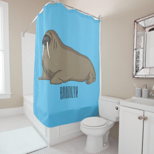 Analyse Walrus cartoon Douchegordijn (In situ)