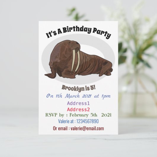 Analyse Walrus cartoon Kaart (Staand voorkant)