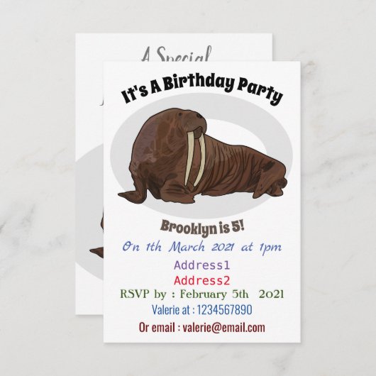 Analyse Walrus cartoon Kaart (Voorkant / Achterkant)