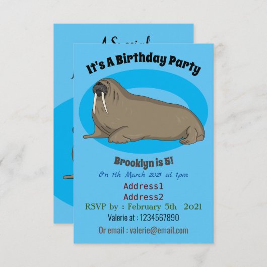 Analyse Walrus cartoon Kaart (Voorkant / Achterkant)