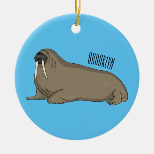 Analyse Walrus cartoon Keramisch Ornament (Voorkant)